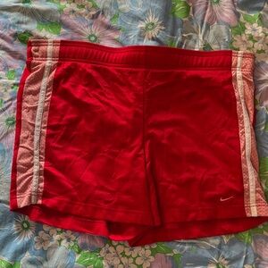 Vintage Nike Women's Shorts Pink & white stripes